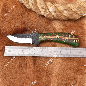 Couteau de chasse et de camping à lame fixe en acier à haute teneur en carbone 1095, forgé à la main, 55 HRC, ultra-affûté, pointe tombante, pleine tige, OEM - Product Image 4
