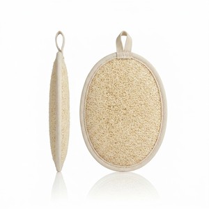 Premium Natural Loofah Bath Sponge with Dense Fiber Texture and Flexible Oval Shape for Easy Handling Compact Reusable Bath - Product Image 1