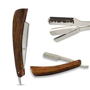 Custom Made Men's Grooming <b>Razor</b> <b>Blade</b> Stainless Steel <b>Straight</b> Edge Shaving Safety <b>Razor</b> with Wooden Handle - Product Image 2
