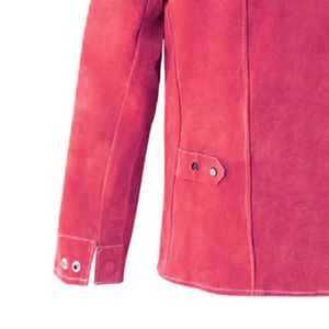 Veste de soudage ignifuge à manches longues, résistante à la chaleur 300C-500C, coupe régulière, couleur rouge surfilée - Product Image 3