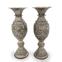 Nouveauté Vase à fleurs décoratif antique en argent 9,5 pouces Produits artisanaux pour la décoration et les cadeaux