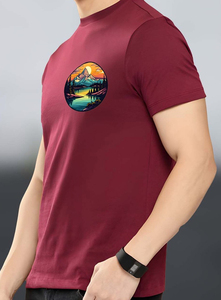 Camiseta de Algodón Estampada para Hombre, Estilo Casual, Cuello Redondo, Manga Corta, Transpirable, Corte Regular, para Uso Diario, OEM ODM - Product Image 3