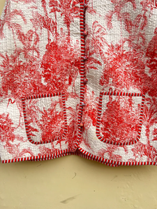 Indian Handmade 100% Cotton Eco-Friendly Quilted Anti-Wrinkle Breathable Quick Dry Front Pocket <b>Covered</b> <b>Button</b> Winter Regular - Product Image 2