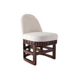 Silla de Comedor Contemporánea sin Brazos, Estructura de Aluminio, Cojín Impermeable de Secado Rápido para Villas, Terrazas de Hoteles, Salas de Descanso en Azoteas - Product Image 1