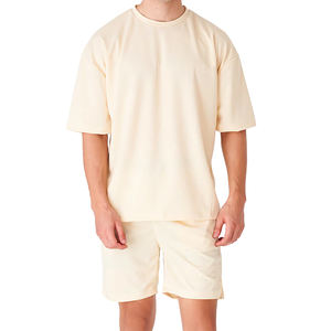 Conjunto de Camiseta y Pantalones Cortos 100% Algodón Orgánico para Hombre, Juego de Toallas, Camiseta y Pantalones Cortos de Felpa para Hombre - Product Image 1