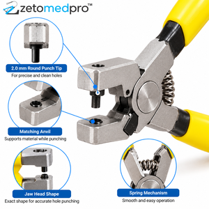 Alicates Perforadores de 2.0 mm, Herramienta de Perforación Redonda Pequeña para Cinturones de Cuero, Plástico, Goma y Manualidades ZetomedPro - Product Image 4