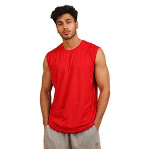 เสื้อยืดแขนกุดผู้ชายสำหรับฤดูร้อน ผ้าโพลีเอสเตอร์ 100% คอกลม เสื้อยืดออกกำลังกาย เสื้อวิ่งฟิตเนส เสื้อยืดแขนกุดผู้ชาย - Product Image 6