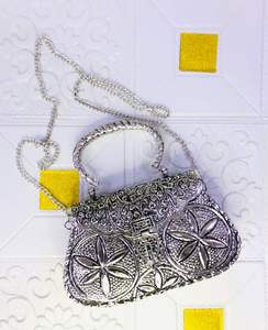 Handmade Brass Clutch <b>Bag</b> Craftstages International Wedding Evening Party Chain Strap Flap Closure Satin Lining - Product Image 2