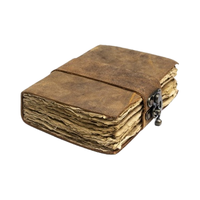 Journal en cuir vintage avec fermeture à cadenas, livre des ombres, grimoire, carnet de croquis, carnets, papier fait main à bordure irrégulière, journal antique