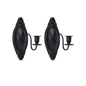 Portavelas de metal negro con forma rectangular, decoración para el hogar, portavelas, portavelas de pared - Product Image 3