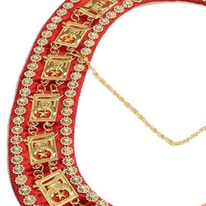 Collier Maçonnique Plaqué Or 2024, Meilleure Vente, avec Support en Velours Rouge et Strass Dorés, Qualité Supérieure - Product Image 2