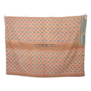Kantha Vintage <b>Quilt</b> Indian Handmade Cotton Gudri Bedspread <b>Throw</b> Reversible Indian Reversible Hand Stitched Heavy <b>Throw</b> Old - Product Image 3