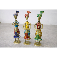 Figurines de Musiciens Artisanales en Métal SwamiG TradeX - Design Vertical Style Art Déco Multifonctionnel Irrégulier pour Diwali et Mariages