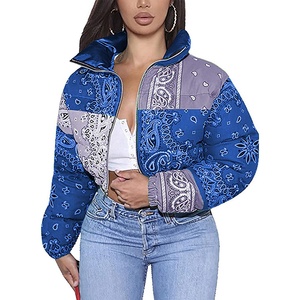 Custom Printed Women Shiny <b>Short</b> Puffer <b>Jackets</b> Outerwear Cropped Sublimated Puffer <b>Jackets</b> Coats - Product Image 1