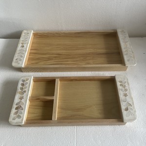 <b>Lacquerware</b> Serving Trays Wooden Ramadan Serving Tray Eid Mubarak Decorative Tray for Dates Desserts Tea and Coffee - Product Image 3