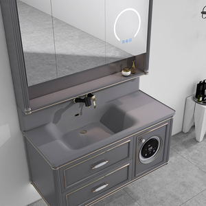 Modelo de piedra artificial de lujo 25C2 Suministro directo de fábrica de alta calidad Espejo inteligente moderno Tocador de baño resistente al agua PANOON - Product Image 6