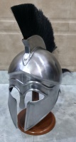 Casque de Centurion Romain Médiéval avec Crête en Crin Noir Fait Main en Acier Grec Spartan pour Reconstitutions Historiques et Costumes de Fête d'Halloween