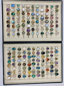 Anillos de gemas mixtas de última moda para joyería de lujo, anillos de cristal con gemas mixtas para mujer en diferentes colores - Product Image 2