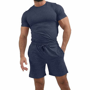 Conjunto de Chaqueta Corta y Pantalones Cortos Deportivos Personalizados de Dos Piezas, Chaqueta Corta con Cierre de Cremallera, Ropa Deportiva de Nailon y Poliéster para Hombre - Product Image 1