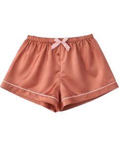 Ensemble pyjama femme en satin rose et cuivre personnalisé, manches courtes, boutonné, deux pièces, vêtements de nuit, ensemble short de détente - Product Image 3