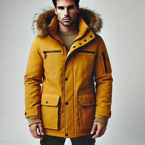 Service OEM, vêtements d'hiver pour hommes, parka d'hiver, veste coupe-vent rembourrée, imperméable, logo personnalisé, parka pour hommes en grandes tailles - Product Image 3