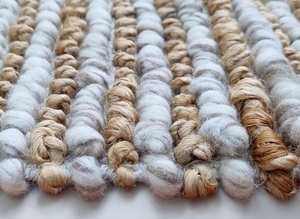 Alfombra de Yute y Lana Hecha a Mano, Alfombra Texturizada con Bucles Gruesos, Alfombra Moderna de Color Neutro para Piso - Product Image 5