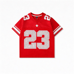 Camiseta Deportiva Unisex OEM con Pedrería, Número Brillante, Estilo Fútbol - Product Image 1