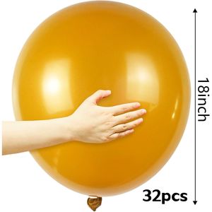 32pcs Pearl Gold 18-Inch Latex Party <b>Balloons</b> Big <b>Round</b> <b>Balloons</b> for Wedding & Birthday Decorations - Product Image 2