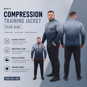 Men's Plus Size Training <b>Jacket</b> Stand Collar Sublimated Compression <b>Jackets</b> Men Gym Fitness Full Zipper Men Jogging Wear <b>Jacket</b> - Product Image 4