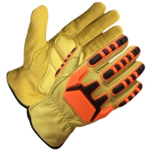 Guantes de soldadura de cuero para hombre, resistentes a cortes, con detección de agujas en pantalla táctil, para mecánicos al aire libre - Product Image 1