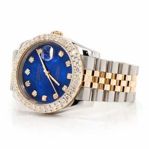 Reloj de Lujo con Incrustaciones de Moissanita, Cuarzo, Dos Tonos, Oro Rosa, 40 mm, Esfera de Cristal de Zafiro, Diamantes, Estilo Hip Hop - Product Image 5