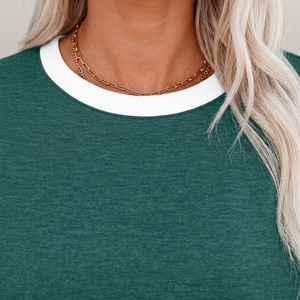 T-shirt pour femme, toucher doux, confortable, couleur unie, respirant, léger, décontracté, à porter au quotidien, service OEM. - Product Image 4