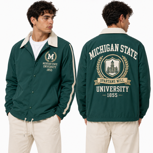 College Team Embroidered <b>Jacket</b> School Society Emblem <b>Lightweight</b> Nylon Made To Order Teamwear Streetwear Uniform Outerwear Club - Product Image 5