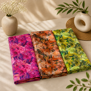 Tissu en voile 100% coton imprimé numériquement, matière traditionnelle pour robe femme |   Toub soudanais en gros, doux, respirant et léger - Product Image 1