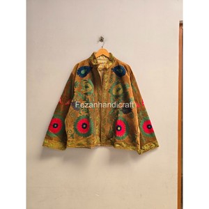 Chaqueta de Algodón con Bordado Floral a Mano, Estilo Boho para Mujer, Manga Larga, Cuello Camisero, Ropa de Otoño - Product Image 2