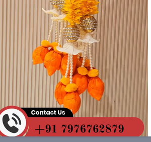 Décoration murale traditionnelle en fleurs avec des pompons roses pour mariage, décoration intérieure de salon - Product Image 2