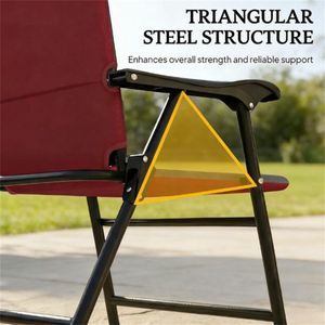 Set di Due Sedie Pieghevoli Rosse per Terrazza, Poltrone per Campeggio e Arredamento da Giardino - Product Image 2