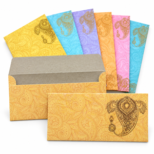 Enveloppe cadeau artisanale en kraft avec fenêtre, taille personnalisée, pour mariage, impression numérique, papier recyclé en coton de qualité supérieure - Product Image 1