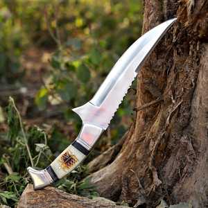 Factory Wholesale High Hardness Stainless Steel Hunting <b>Camping</b> Knives Fiberglass Stag Handle Outdoor Survival Fillet Knife - Product Image 2