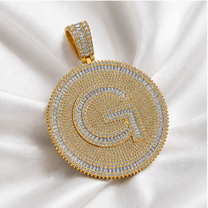 Iced 925 <b>Silver</b> Gold Plated Custom Name <b>Initial</b> Alphabet Letter <b>Pendant</b> HipHop Rapper Party Necklace Charm Men's SHRAMAN DIAMOND - Product Image 5