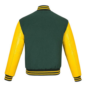 Pakistan Made Custom Stand Front <b>Leather</b> Sleeves Windproof Breathable Winter Casual Varsity <b>Jacket</b> for <b>Men</b> High Quality - Product Image 2