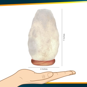 โคมไฟเกลือหิมาลัยธรรมชาติทำด้วยมือโคมไฟเกลือสีขาวโคมไฟตั้งโต๊ะโคมไฟตกแต่งโต๊ะ - Product Image 5