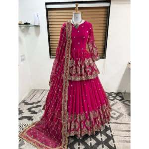 Beautiful Wedding Apparel Elegant Party Wear <b>Top</b> Lehenga with Dupatta - Product Image 3
