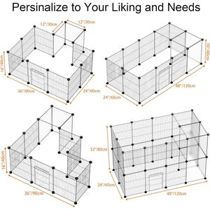 Recinto e Box Portatile per Animali Domestici da Interno/Esterno 122x61x41 cm Fai-da-te in Rete Metallica per Cuccioli, Gattini, Conigli, Tartarughe - Product Image 2