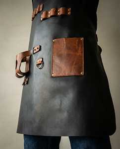 ผ้ากันเปื้อนหนังบาร์บีคิวระดับพรีเมียมสำหรับทำอาหารบนเตาปิ้งย่าง ทนทาน ปรับได้ รับผลิตแบบ OEM ODM สำหรับการสั่งซื้อจำนวนมาก รุ่น LPN-0266 - Product Image 6