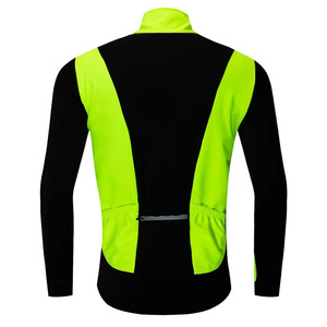 Veste de cyclisme softshell pour homme, polaire thermique, coupe-vent, réfléchissante, manches longues, veste de vélo, vert fluorescent noir OEM - Product Image 3