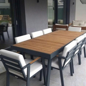 Dinning <b>Sets</b> <b>4</b>/6/8 Seater OEM ODM Wood or Aluminum Outdoor Patio Table and <b>Chairs</b> Custom Cushions + Colors + <b>Fabric</b> + Size - Product Image 6