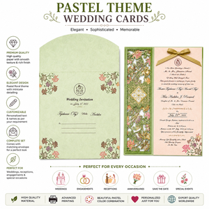 Tarjetas de boda elegantes con temática pastel, diseños florales, papel premium, impresión personalizada y estilo de invitación de lujo - Product Image 6