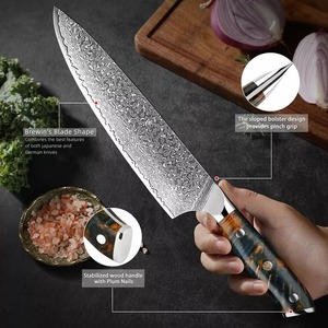 Juego de 7 Cuchillos Profesionales de Acero Damasco Estilo Japonés con Mango de Madera para Cocina, Camping y Uso General - Product Image 2
