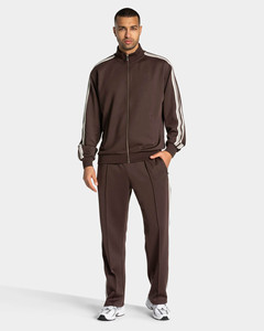 Nouvel ensemble de survêtement pour homme 2 pièces : sweat à capuche zippé et pantalon de jogging avec rayures, respirant, idéal pour la gym - Product Image 1